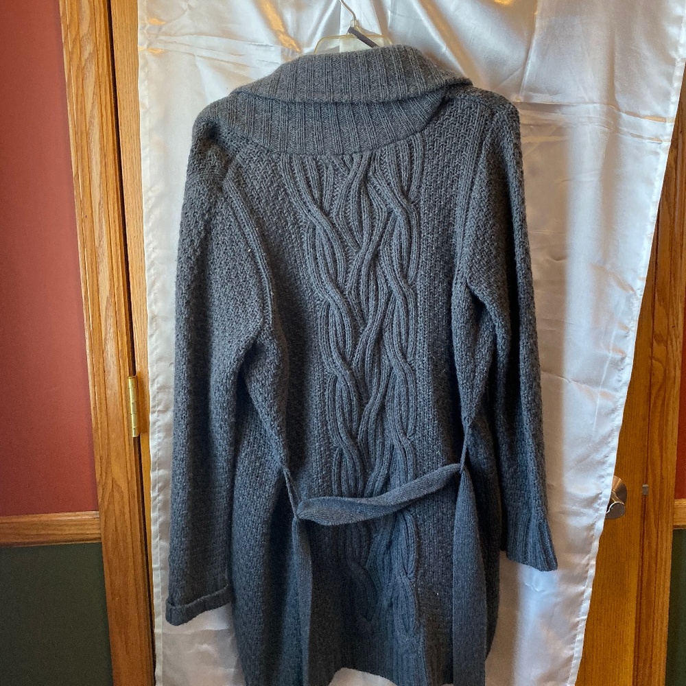 Cashmere Blend TAHARI GRAY CARDIGAN - Picture 4 of 8